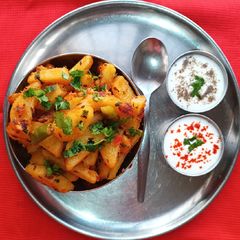 A picture of Dry Potato subji (farali).