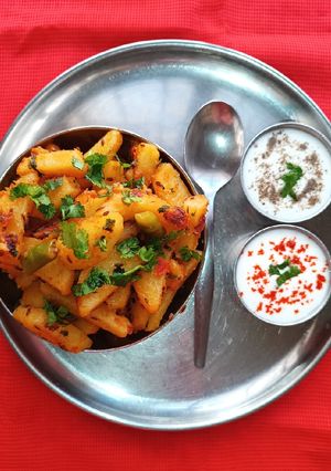 A picture of Dry Potato subji (farali).