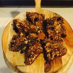 A picture of Eggless Banana-Cranberries-Walnuts Whole Wheat Cake.