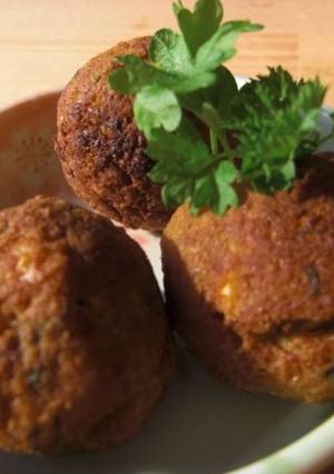 A picture of Israeli chickpea croquettes.
