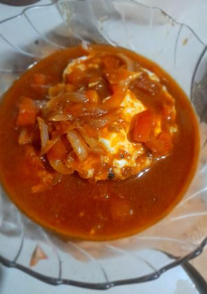 Foto resep Telor ceplok kuah tomat