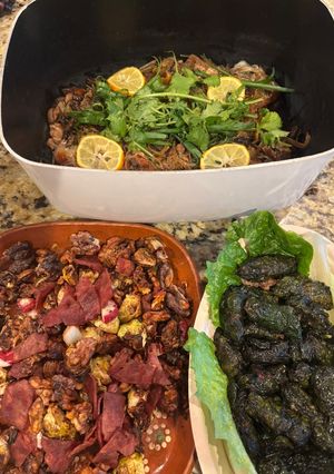 A picture of Roasted Turkey Bacon and Brussels Sprouts Mix.