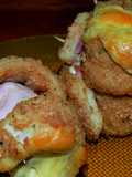 Volcán  de pescado, con panceta y queso