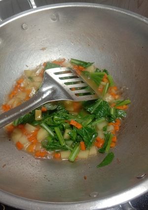 Foto resep Sup sayur sawi hijau wortel kentang