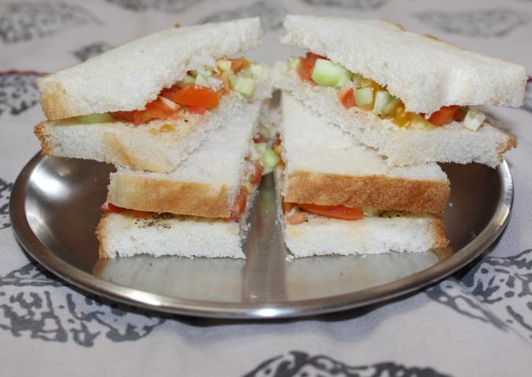 Steps to Make Super Quick Homemade Veg sandwich