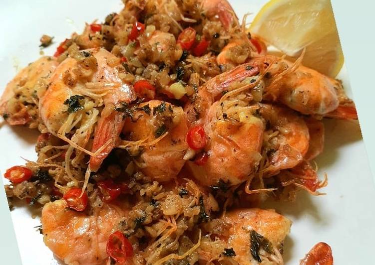 Udang Lemon Bawang Putih (Eating Clean)