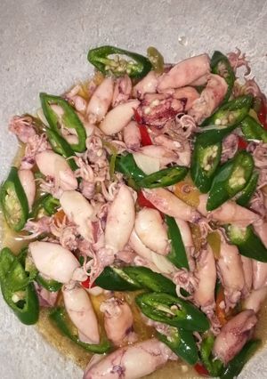 Foto resep Tumis cumi asin cabe ijo