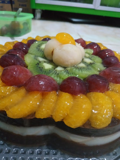 Foto resep Puding topping buah (pengganti kue ulang tahun) #PertamaPerdana