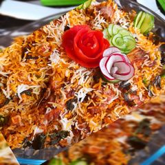 A picture of Fish biryani.
