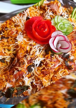 A picture of Fish biryani.