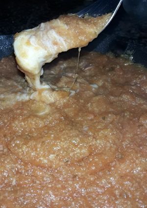 Una foto de #CocinaConCookpad Guiso de polenta con salchichas y queso