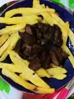 صورة لوصفة بطاطا مقلية مع كبد الدجاج