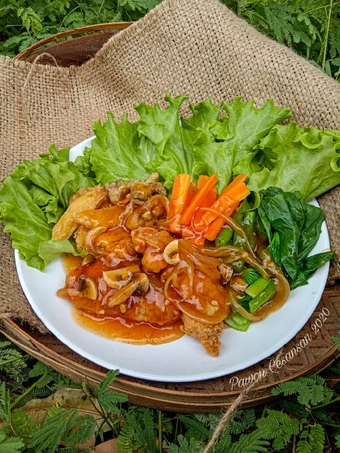 Easy Steps Prepare Recipes Steak ayam mix potato wedges with brown mushroom sauce the So Delicious Really Delicious.