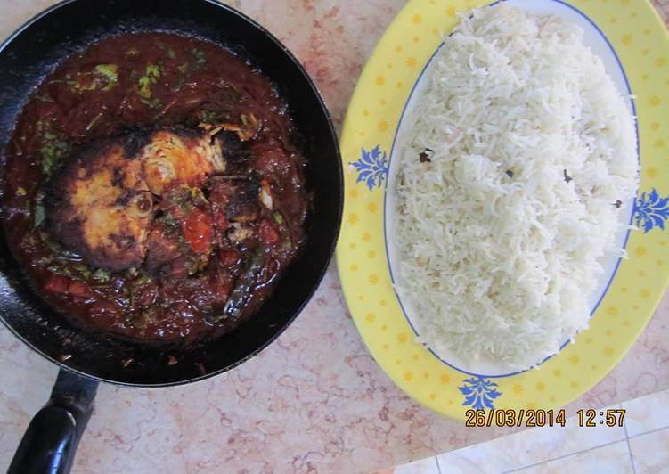 طريقة عمل رز ابيض مع المطفى بالسمك