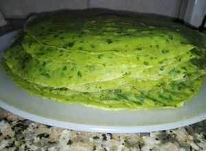 Una foto de Panqueques de espinaca