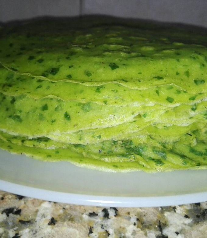 Una foto de Panqueques de espinaca