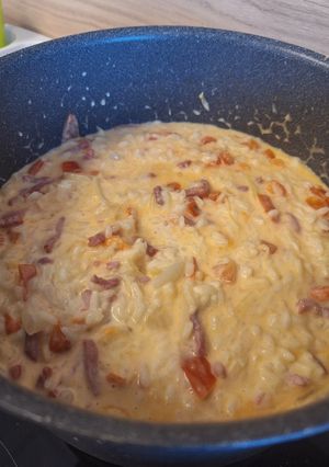 Une photo de Risotto tomate emmental