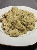 Risotto con champiñones a los tres quesos
