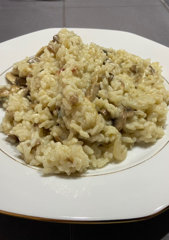 Una foto de Risotto con champiñones a los tres quesos