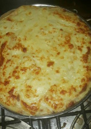 Una foto de Fideos con salsa blanca al horno