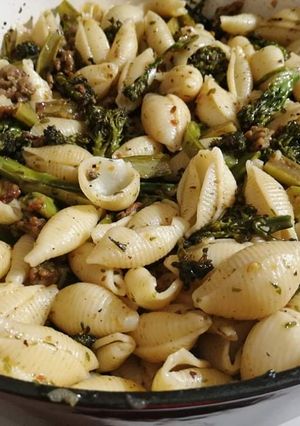 A picture of Conchiglie Rigate With Italian Sausage And Broccolini.