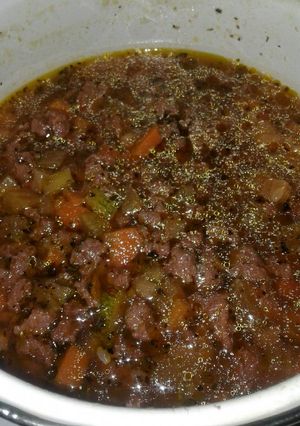 Una foto de Caldillo de soya con verduras
