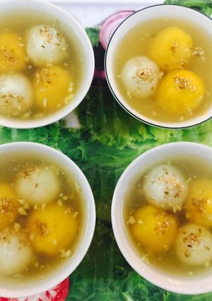 Hình của món Bánh trôi nước cúng lễ Hàn thực.