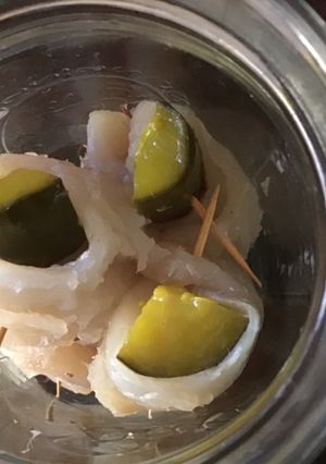 A picture of California Farm Pickled Fish Rolls.
