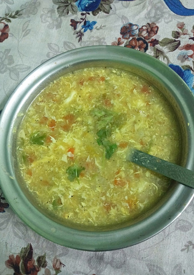 முட்டை சூப் [ egg drop soup] செய்முறை முக்கிய புகைப்படம்