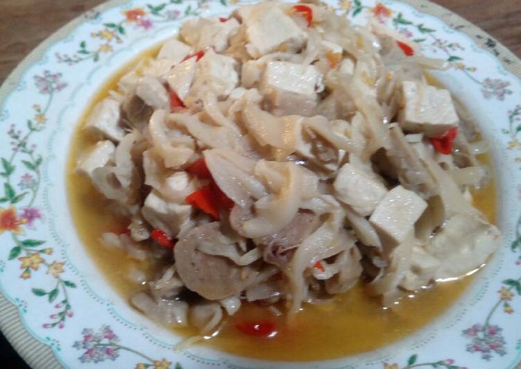 Tumis jamur bakso huhhahh