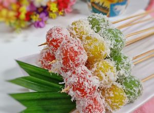 Foto resep Sate singkong pelangi aka bola2 singkong