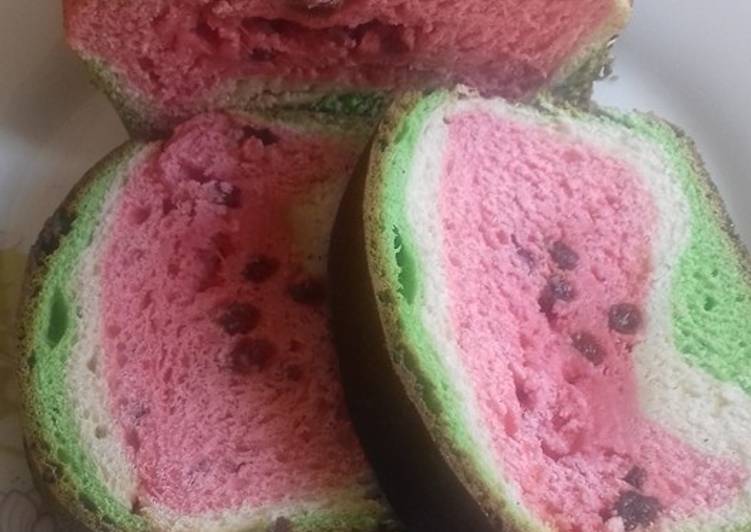 Simple Way to Prepare Super Quick Homemade Watermelon Lookalike Bread