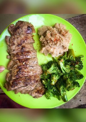 Foto resep Sirloin steak with mashed potato