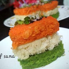 A picture of Tiranga Rava Dhokla.