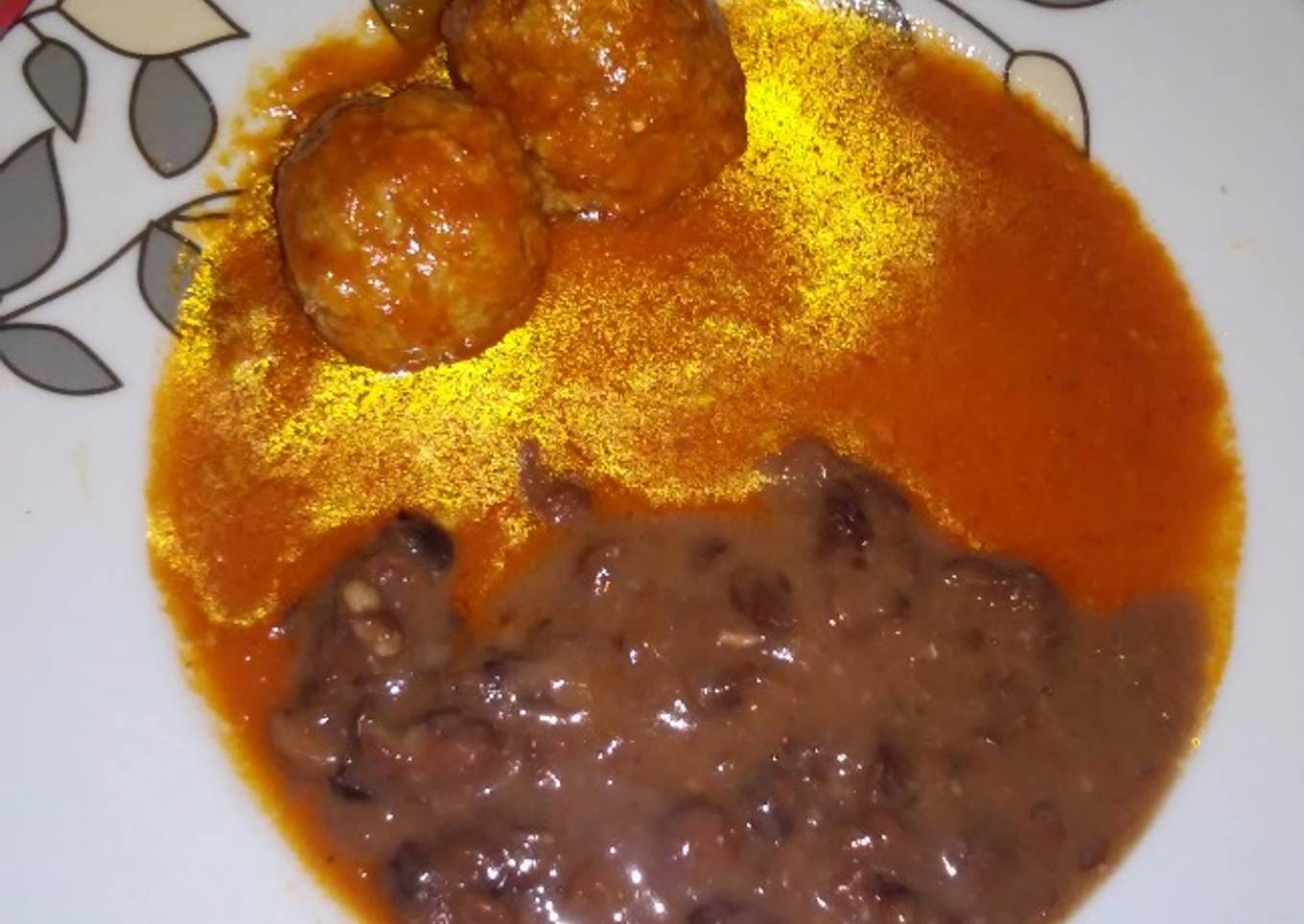 Albondigas con frijoles chinos