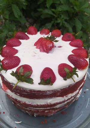 Una foto de Red velvet cake