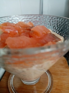 Una foto de Queso con salmón