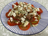 Ensalada de tomate con queso