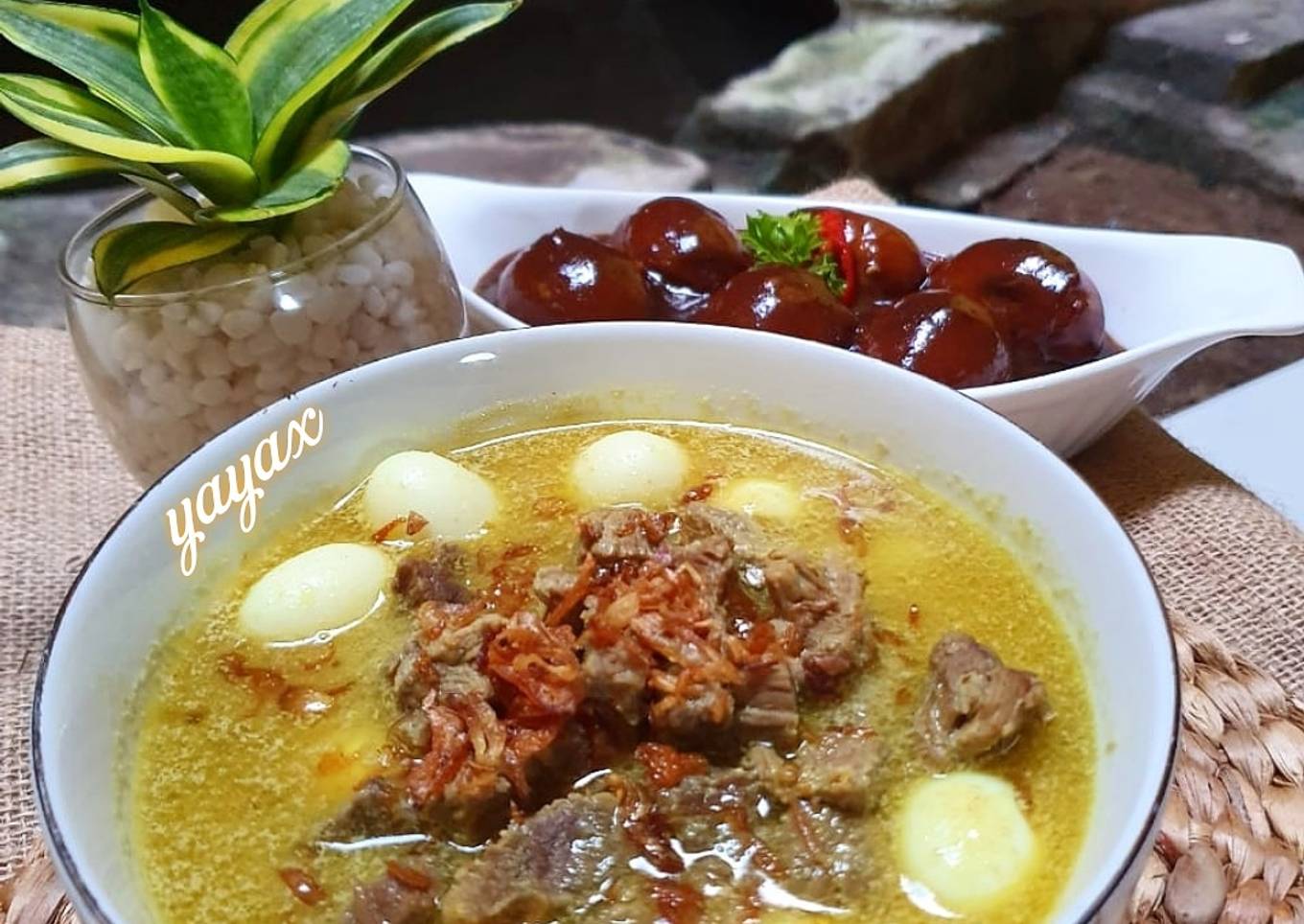 Kare daging sapi & telur puyuh