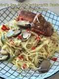 Bird’s Eye Chili Buttermilk Pasta with Pan Grilled Salmon
