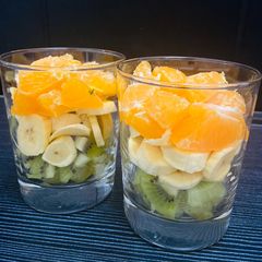 Tri colour fruit cup A picture of Tri colour fruit cup.