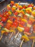Side dish, vibrant vegetable skewers
