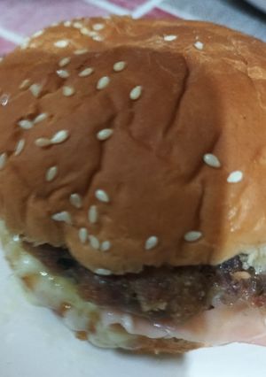 Una foto de Hamburguesas de carne de cerdo y vacuno (10)
