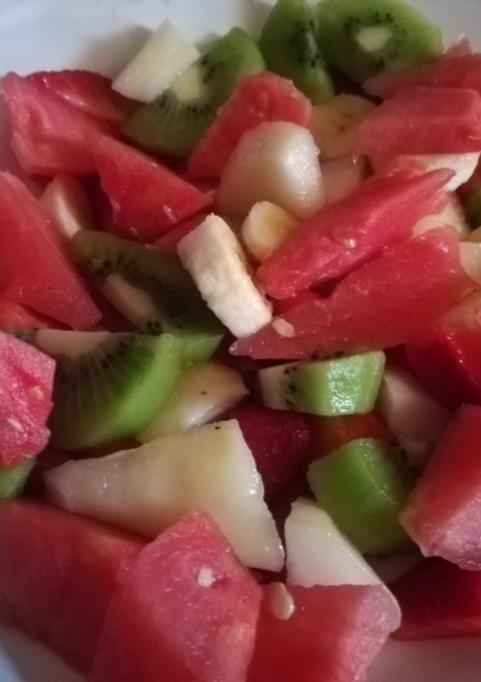 Una foto de Macedonia de frutas