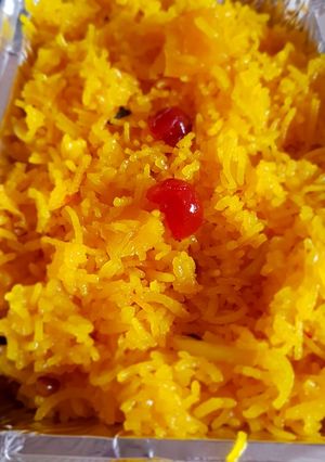 A picture of Zarda (sweet pineapple rice).