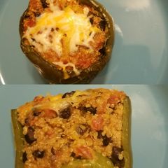 A picture of Quinoa stuffed peppers.
