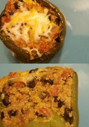 A picture of Quinoa stuffed peppers.