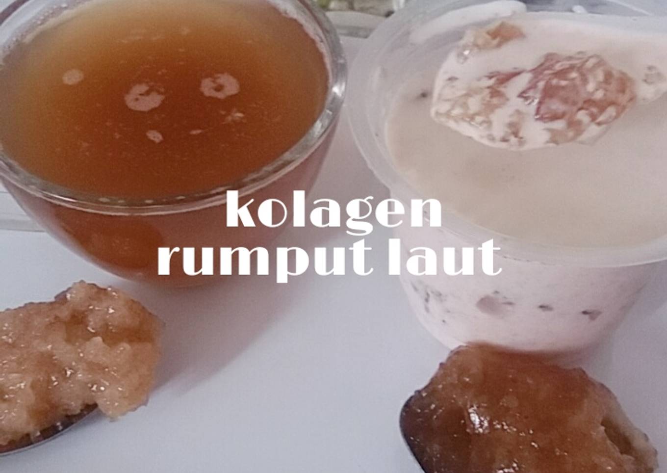 Minuman sehat : es dan wedang jahe Kolegen rumput laut