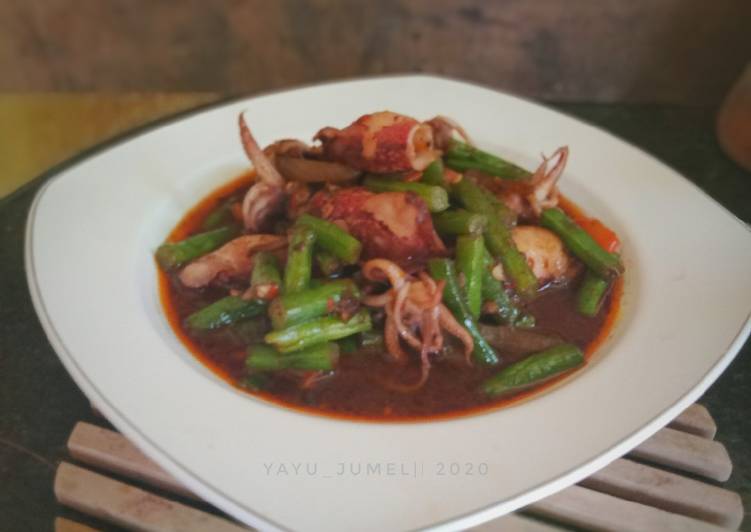 Tumis cumi buncis (w/ bumbu dasar merah)