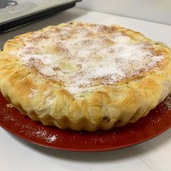 A picture of Phyllo chicken pie.